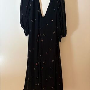 Ganni Black Floral Dress size 40